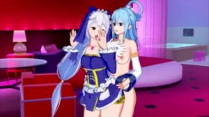 Konosuba Eris and Aqua hot hentai video